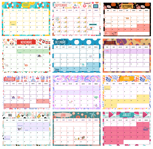 Calendrier 2023 petit et grand format à personnaliser